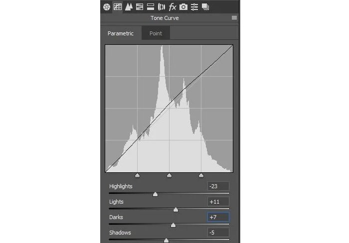 How to edit landscape photos parametric curve