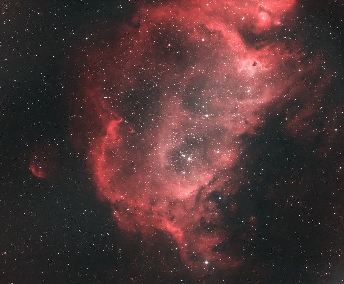 Astrophotography photo of red nebula of stars
