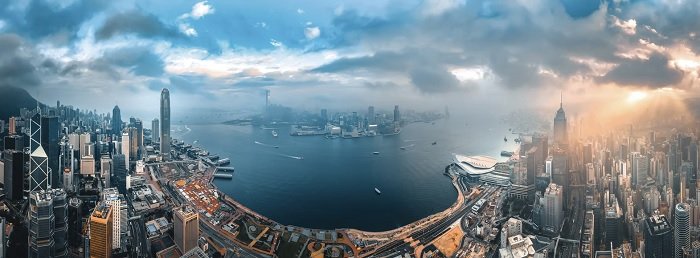 香港天际线全景图