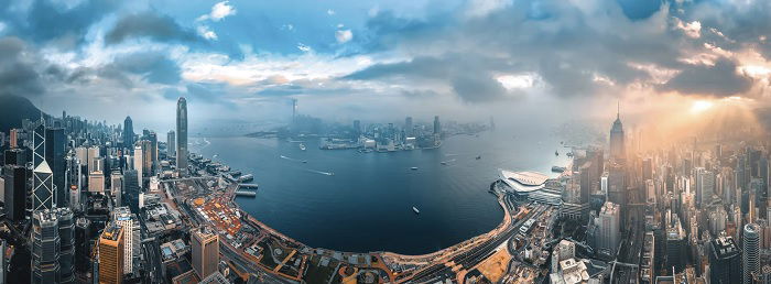 Panorama shot of Hong Kong Skyline 