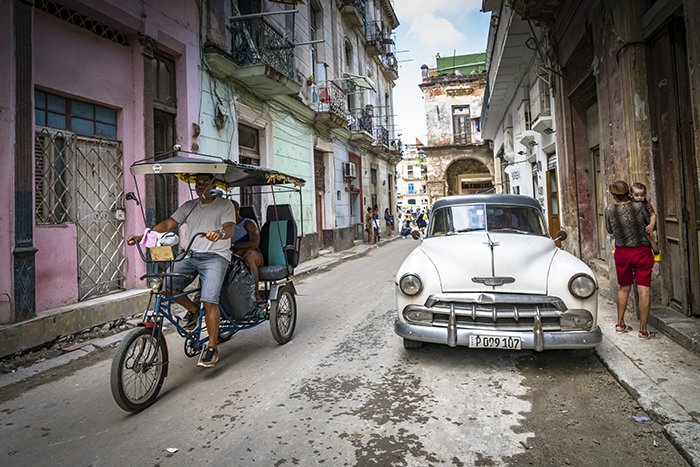 Cuba street scene in its original color