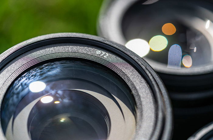 macro shot of diameter symbol on 72mm lens