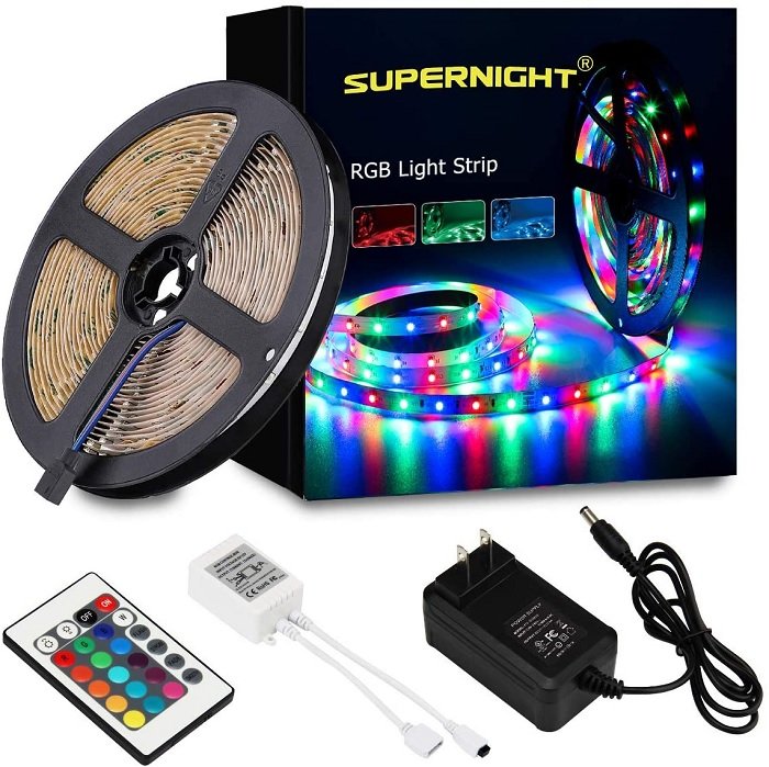 Supernight LED strip light set for TikTok, with remote and power source