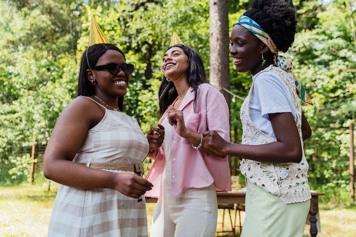 friends dancing to music 