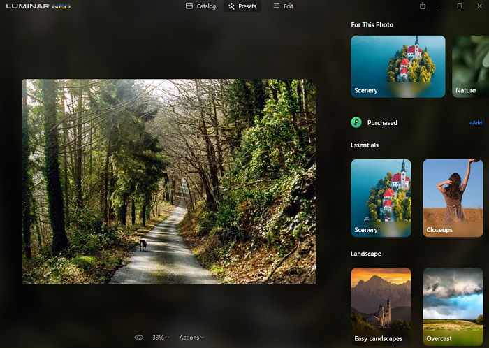 Screenshot of Luminar Neo