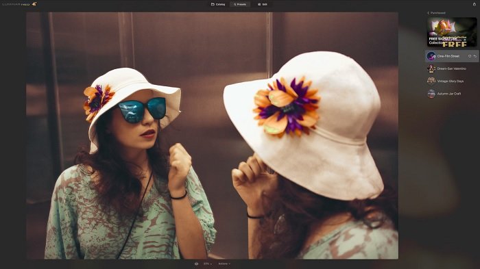Screenshot of Luminar Neo with Pixafoto preset applied to image