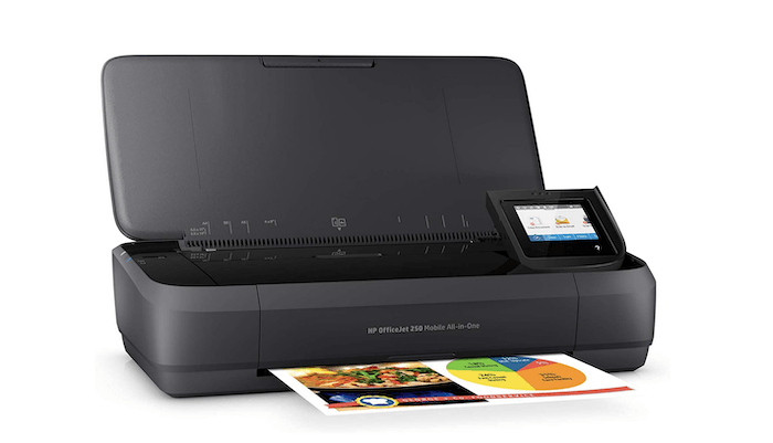 product photo of the HP OfficeJet 250 portable printer