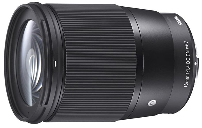 Sigma lens 16 mm f/1.4 for a Sony E-mount camera