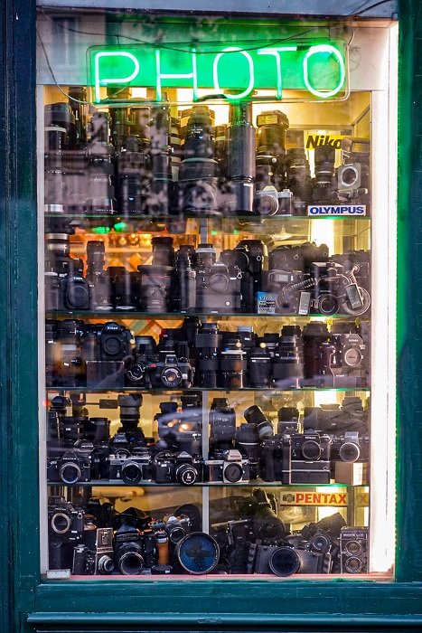 Shop window full of the best camera brands and lenses