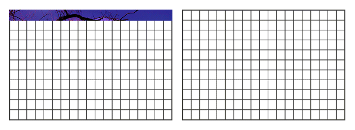 GIF mostrando como a persiana funciona à esquerda versus a persiana global à direita