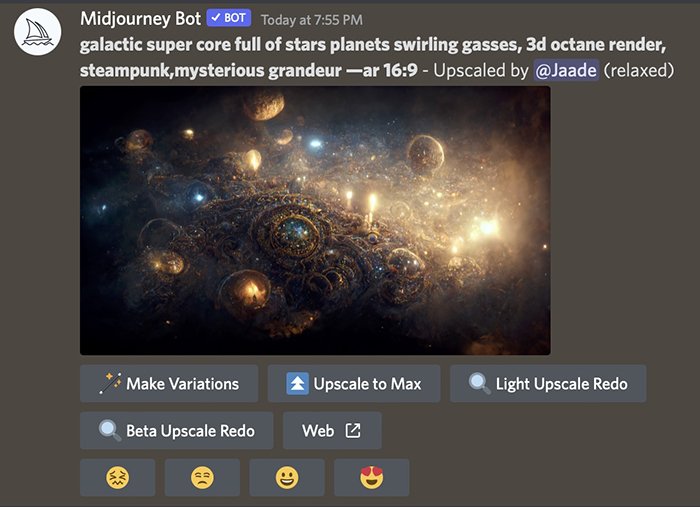 AI-generated image on Midjourney by Jenn Mishra of a galaxy