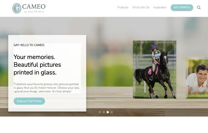 Cameo Glass website screenshot