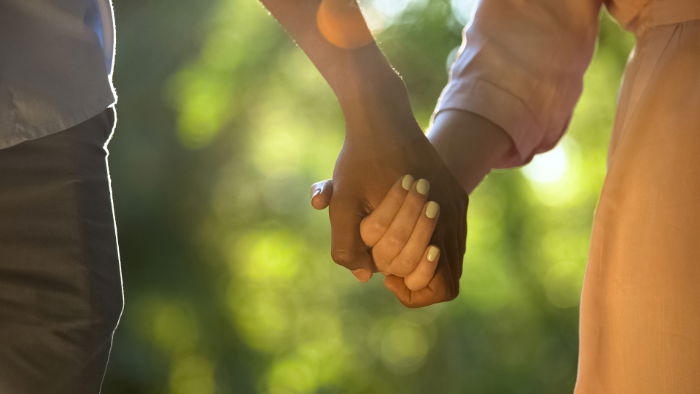 Close-up of a couple's hands