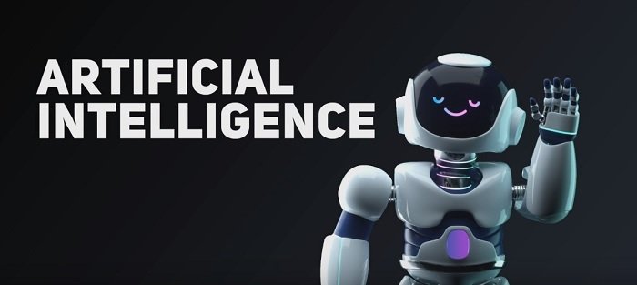 Artificial intelligence banner with Jasper the robot