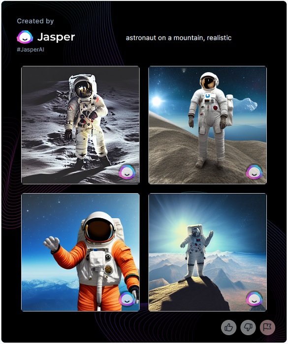 four pictures of astronauts 