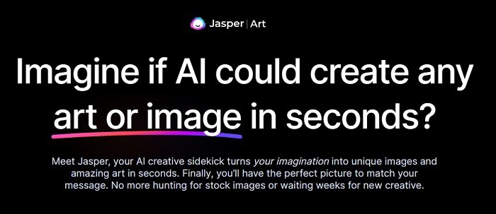 Jasper Art AI banner from Jasper website
