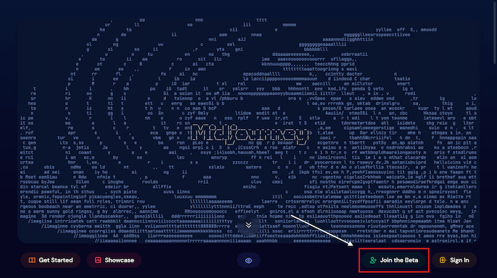 Midjourney網站的屏幕截圖加入Beta組