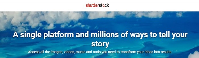 Banner from the Shutterstock website