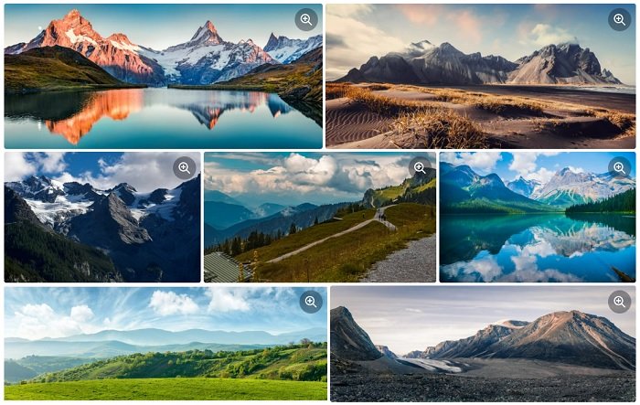 Collection of landscape photos from Shutterstock