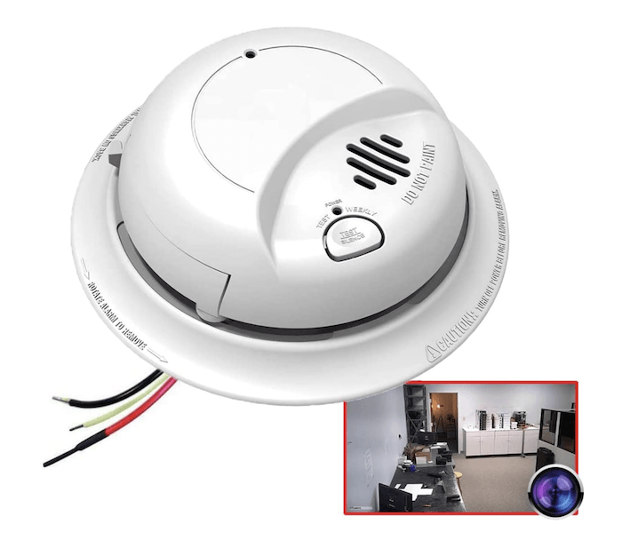 camera disguised in a smoke detector