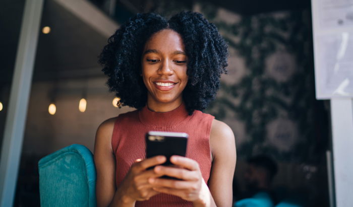 Woman using smartphone