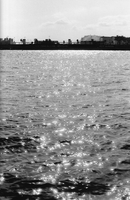 The sea at Bogatell Beach on Ilford FP4