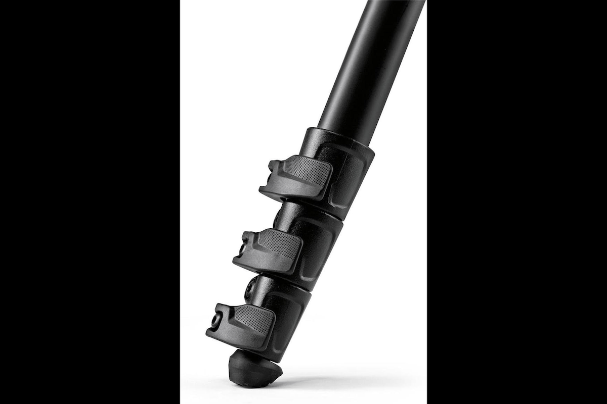 Tripod leg, clamps, and foot on a Manfrotto BeFree one of the best camera tripods