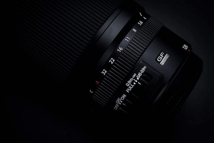 Product close-up of the Fujifilm GF 120mm f/4.0R