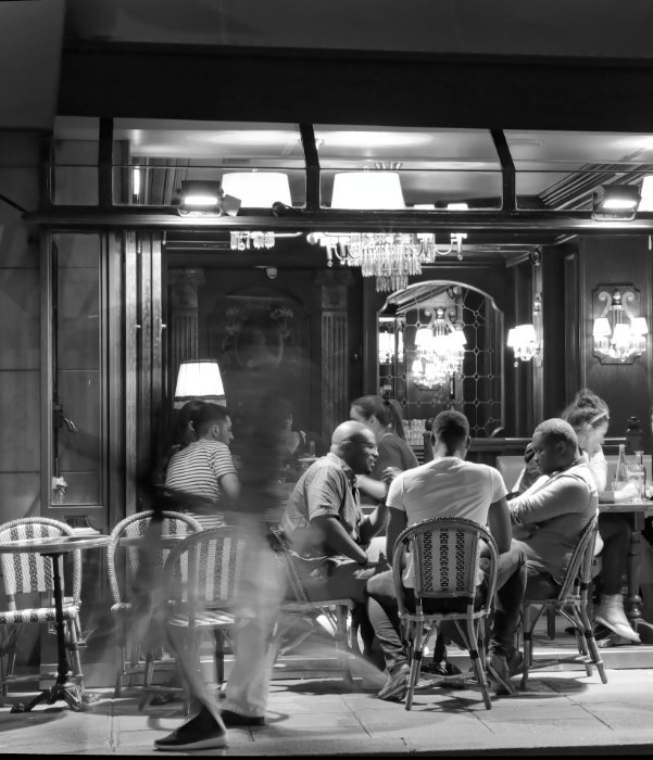 Edited photo of the Parisian cafe