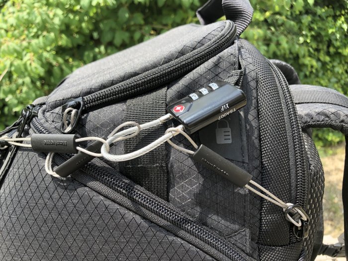 The integrated padlock on the Manfrotto PRO Light Multiloader camera backpack