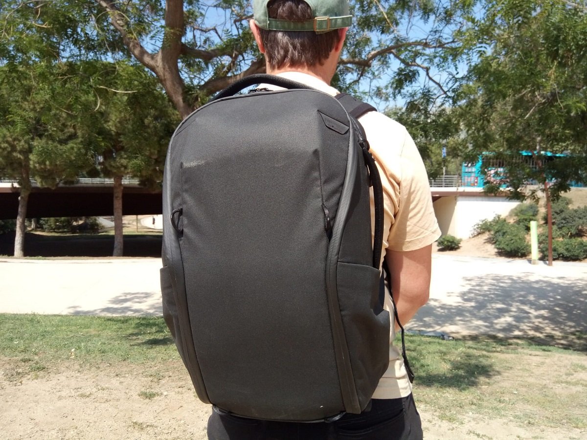 Backpack being worn