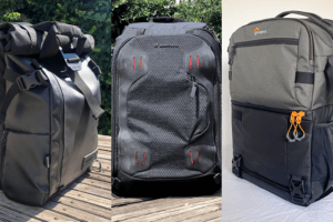 The three winning backpacks in a collage