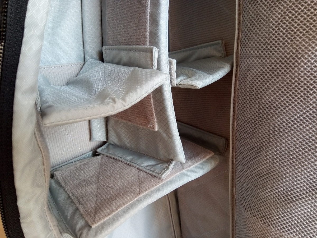 Close-up of padded dividers