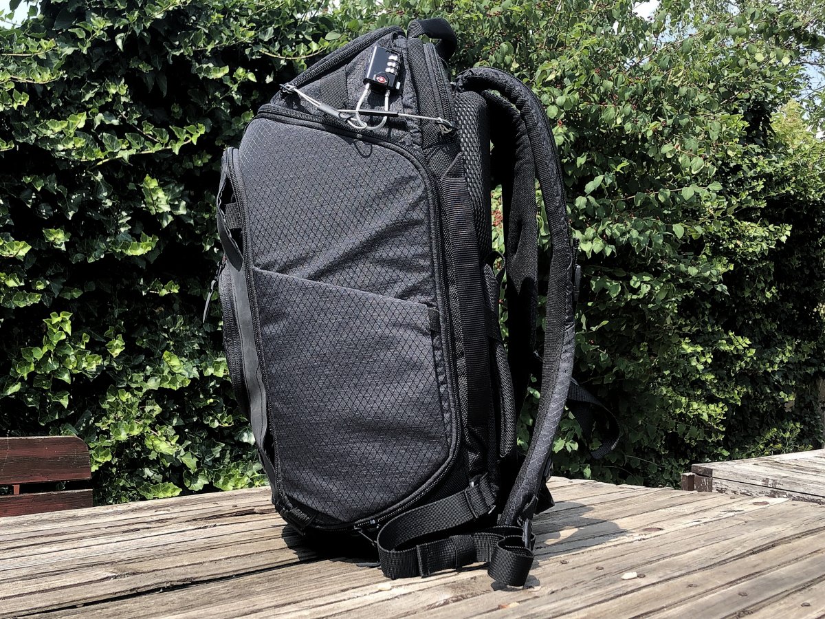 Side view of the Manfrotto PRO Light Multiloader camera backpack