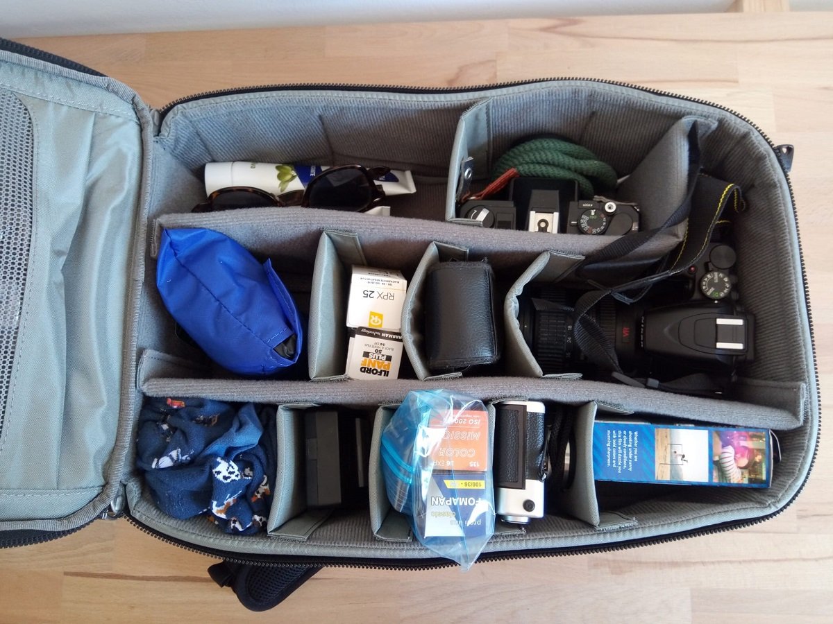 Backpack full of gear