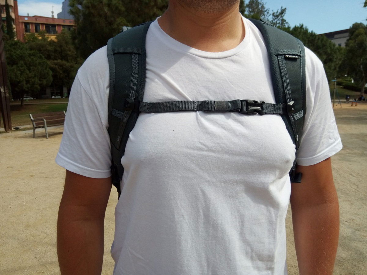 Chest strap being worn