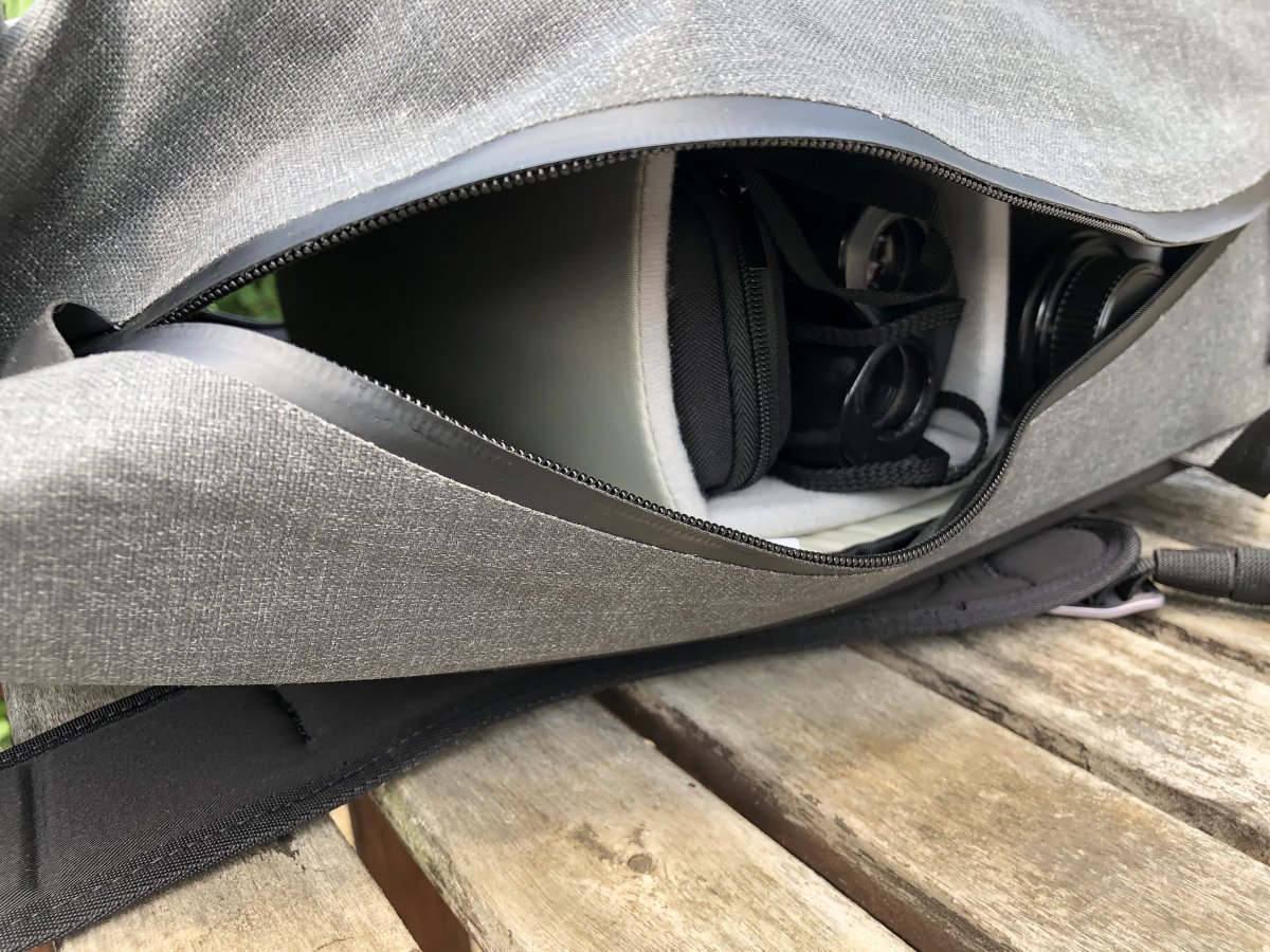 Picture of the f-stop Dyota camera backpack side opening