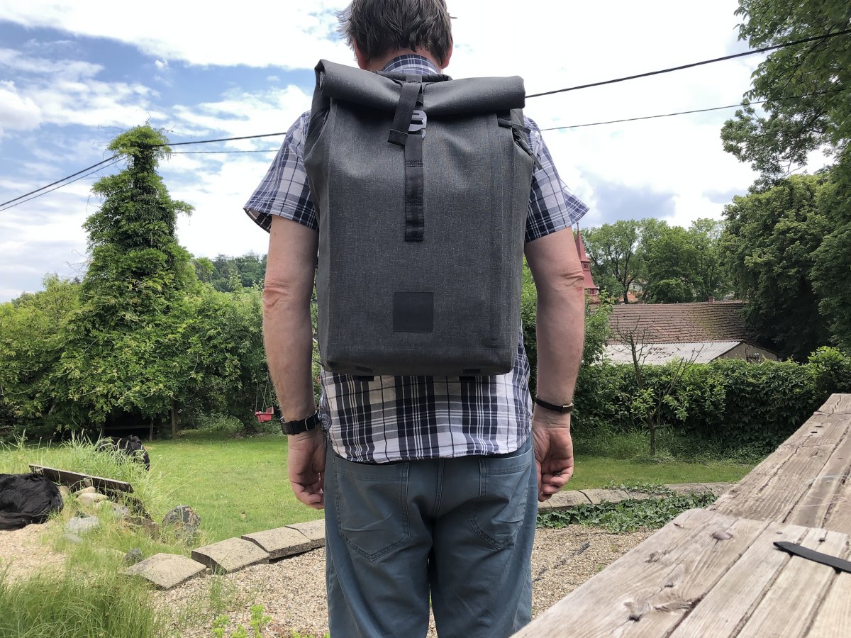 Picture of the f-stop Dyota camera backpack being worn from the back
