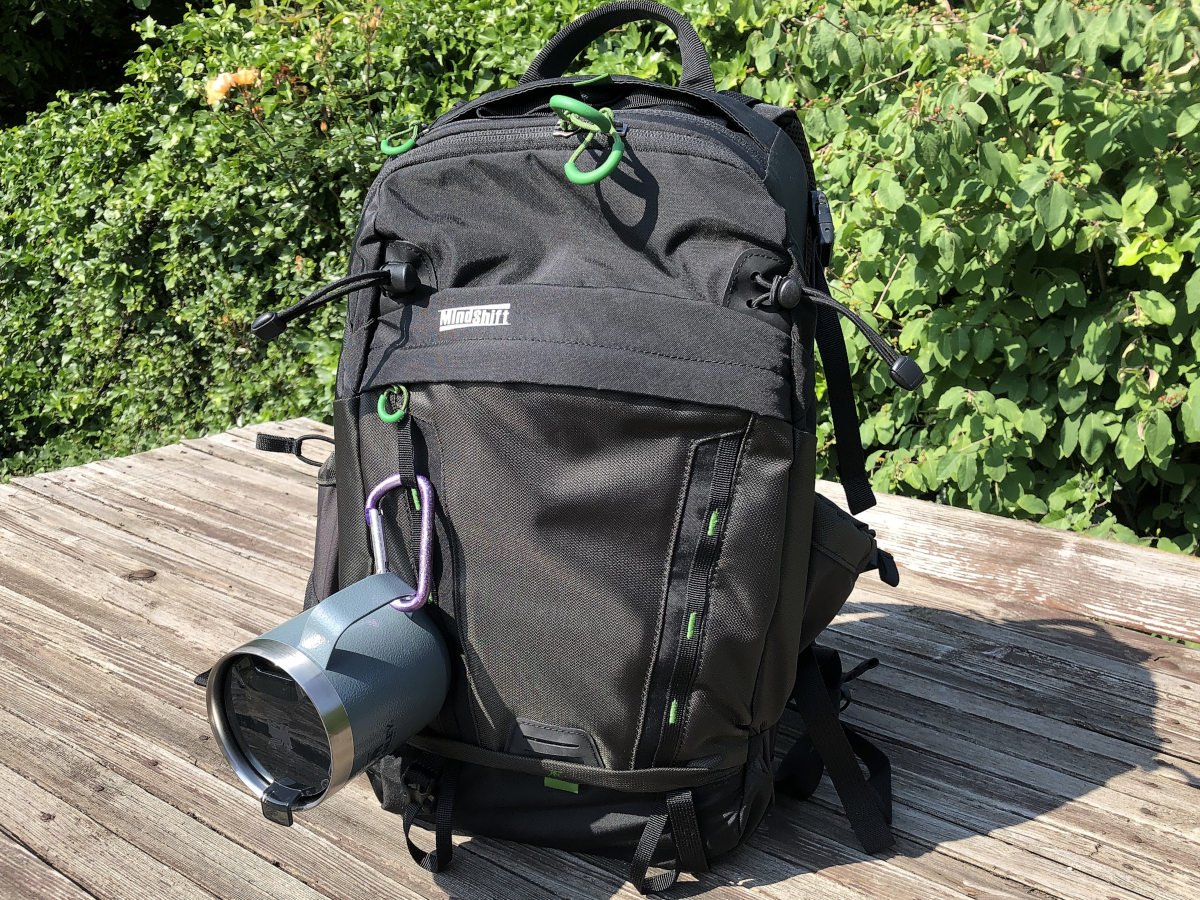 Picture of the Think Tank MindShift Backlight 18L backpack open