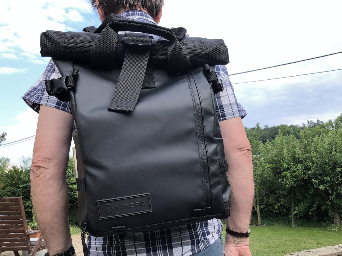 Wandrd Prvke camera backpack rear view being worn