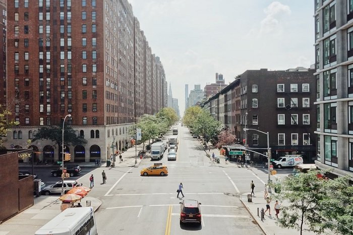 New York street shot with a tilt-shift lens