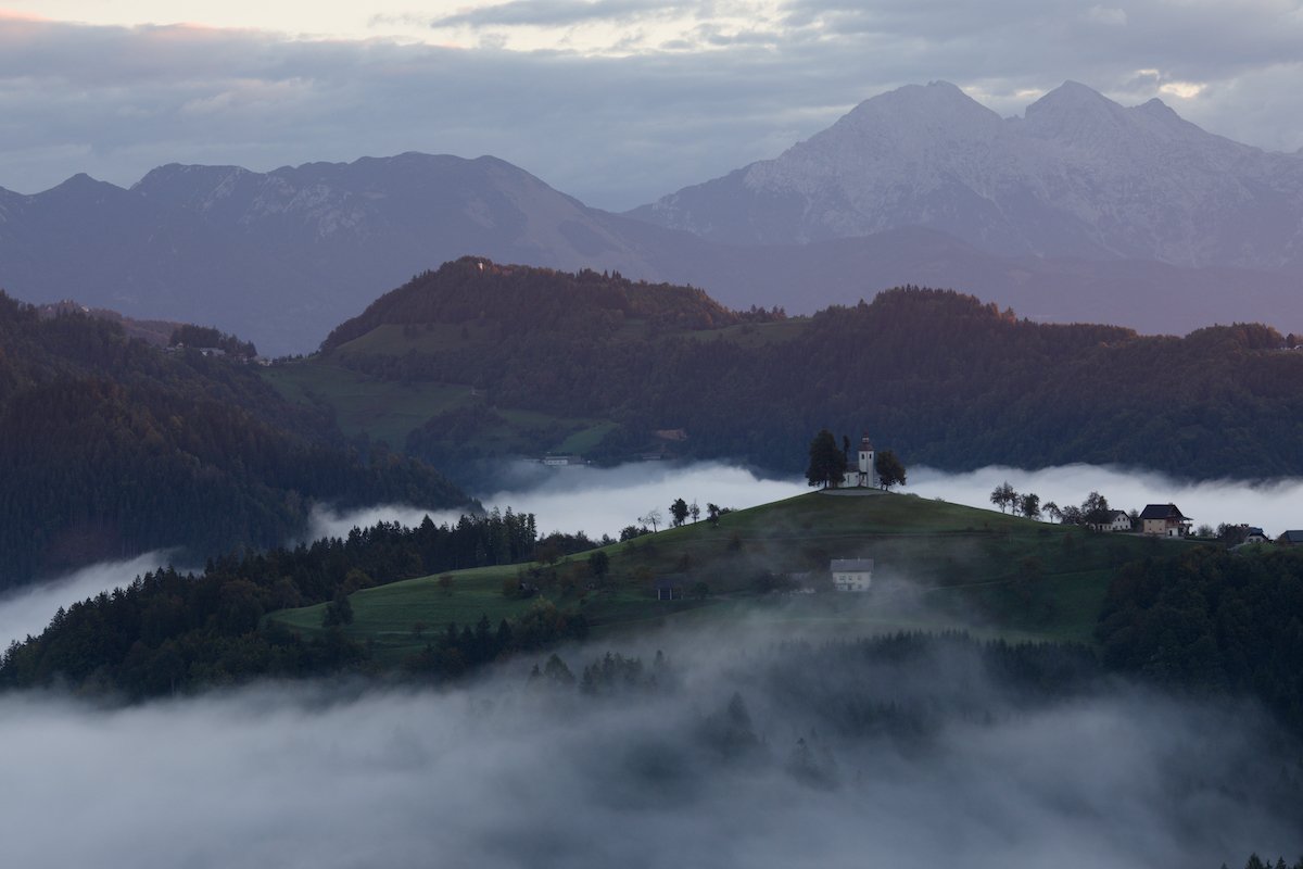 Foggy mountain foggy landscape image before edits