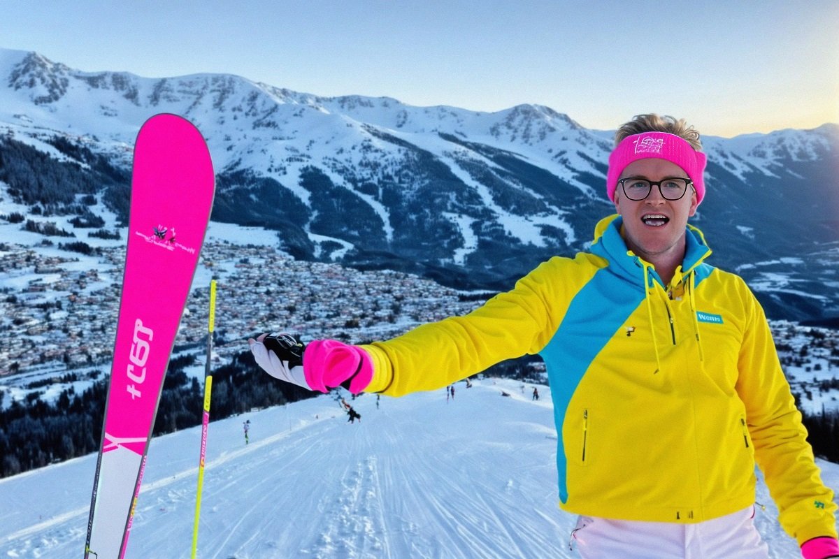 PhotoAI image of Josh on a ski slope in bright ski gear