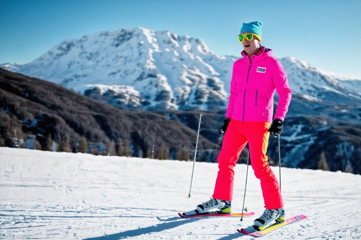 PhotoAI image of Josh skiing in pink ski gear