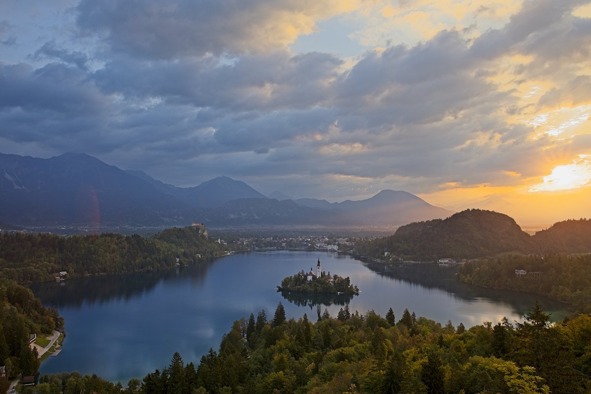 Image of Lake Bled after using Brilliance AI in On1 Photo RAW 2024