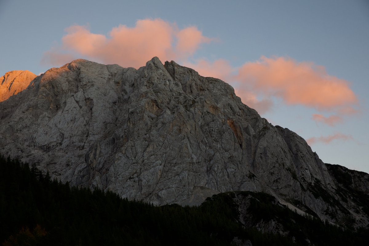 RAW file of mountain at dusk