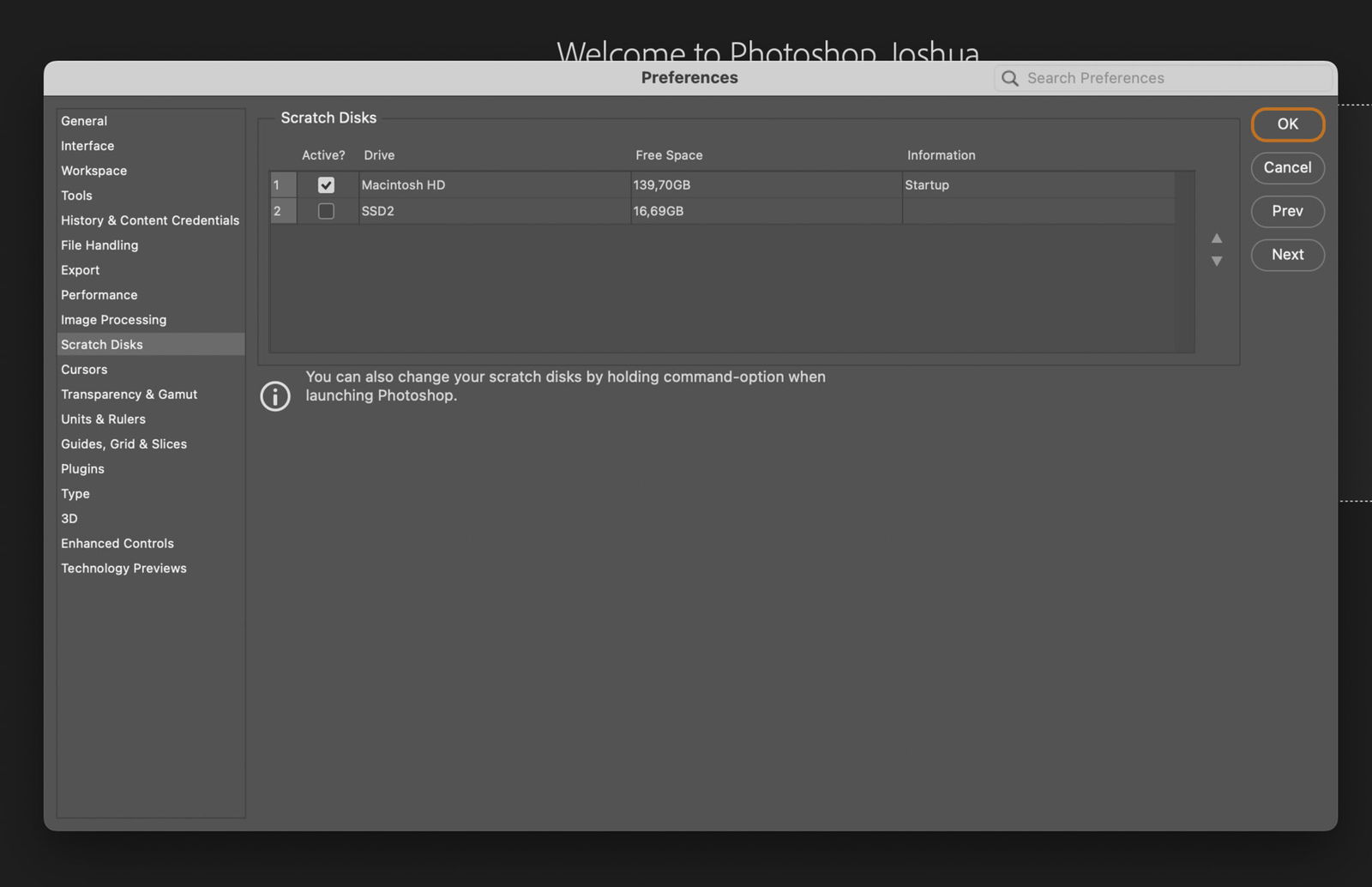 How to set up a scratch disk in photoshop