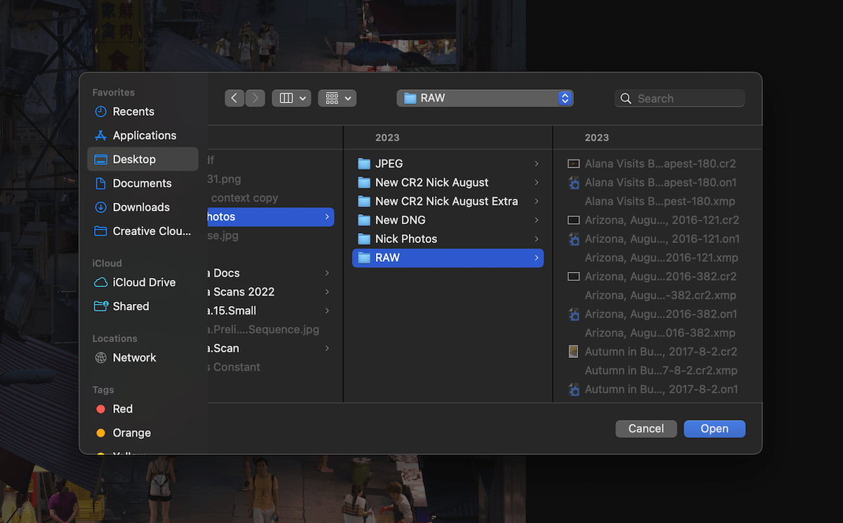 screenshot of inpixio photo studio for mac import window