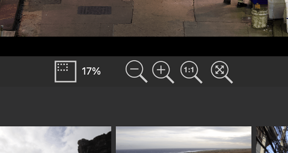 screenshot of zoom icons found in inPixio photo studio for mac