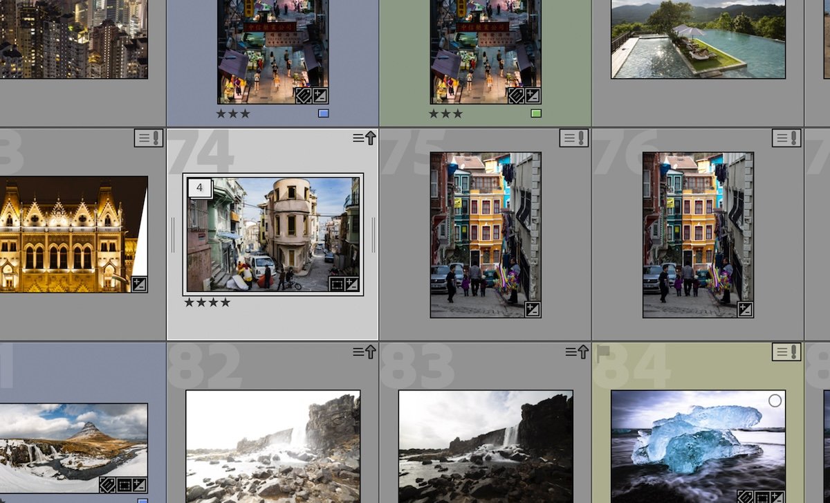 screenshot of stacked images in Lightroom Classic